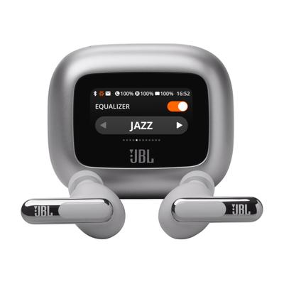 JBL wireless In-Ear-Kopfhörer "LIVE BEAM 3", silber, B:10cm H:6cm T:19cm, Kopfhörer, True Adaptive Noise Cancelling, IP55, Personi-Fi 3.0