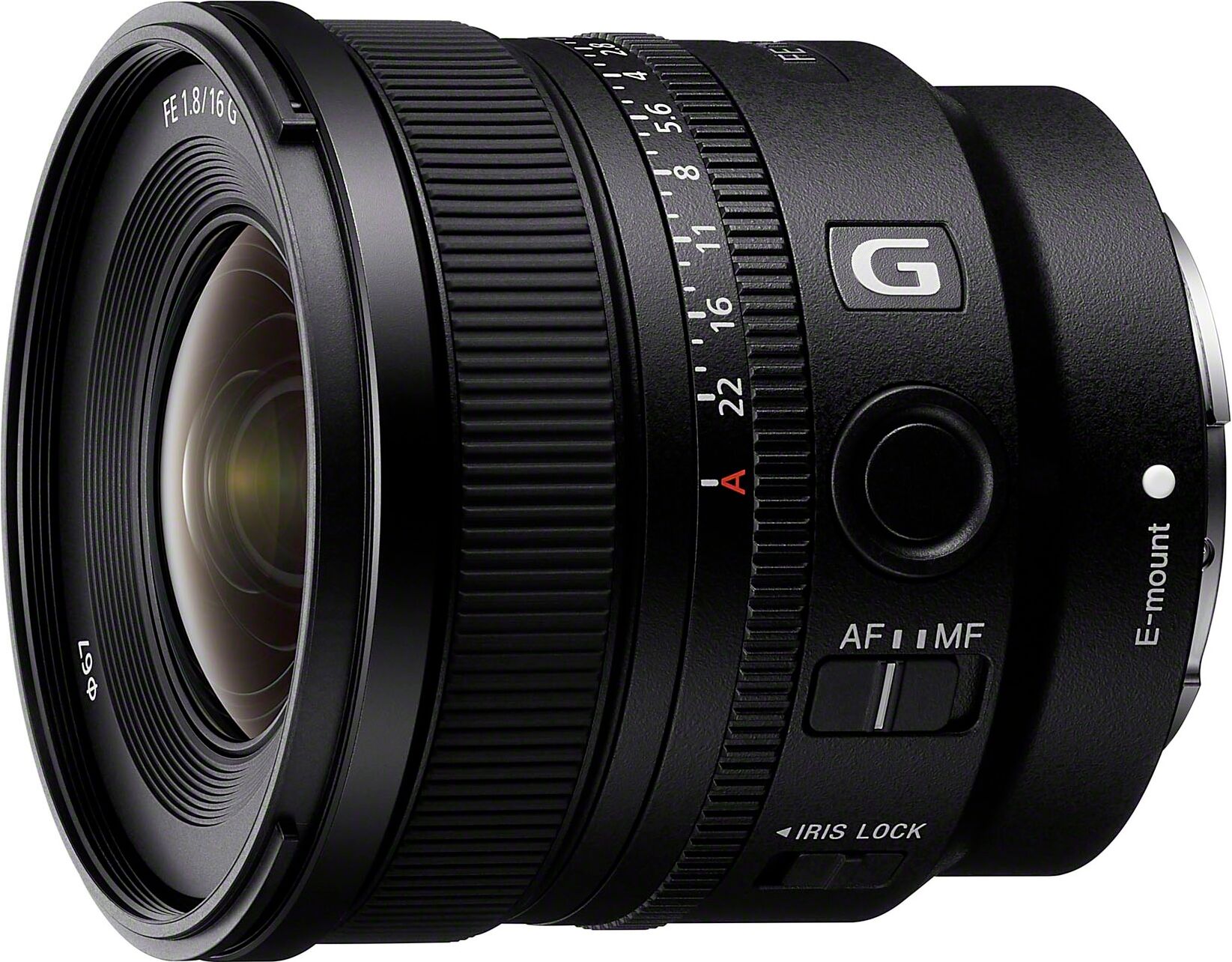 SONY Ultra-Weitwinkelobjektiv "FE 16mm F1.8 G", schwarz, H:7,5cm Ø:7,38cm, Objektive
