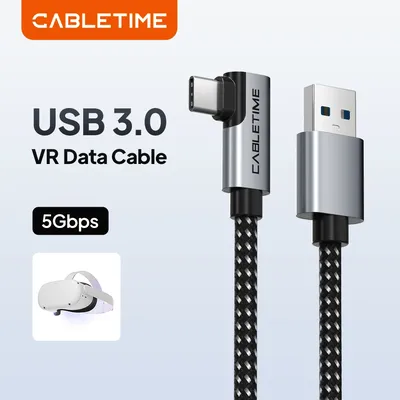 CABLETIME USB 3.0 VR Datenkabel 5Gbps Hochgeschwindigkeits-PC-Datenübertragung 3M/5M/7M für Oculus/Quest 3/Meta Quest 3S