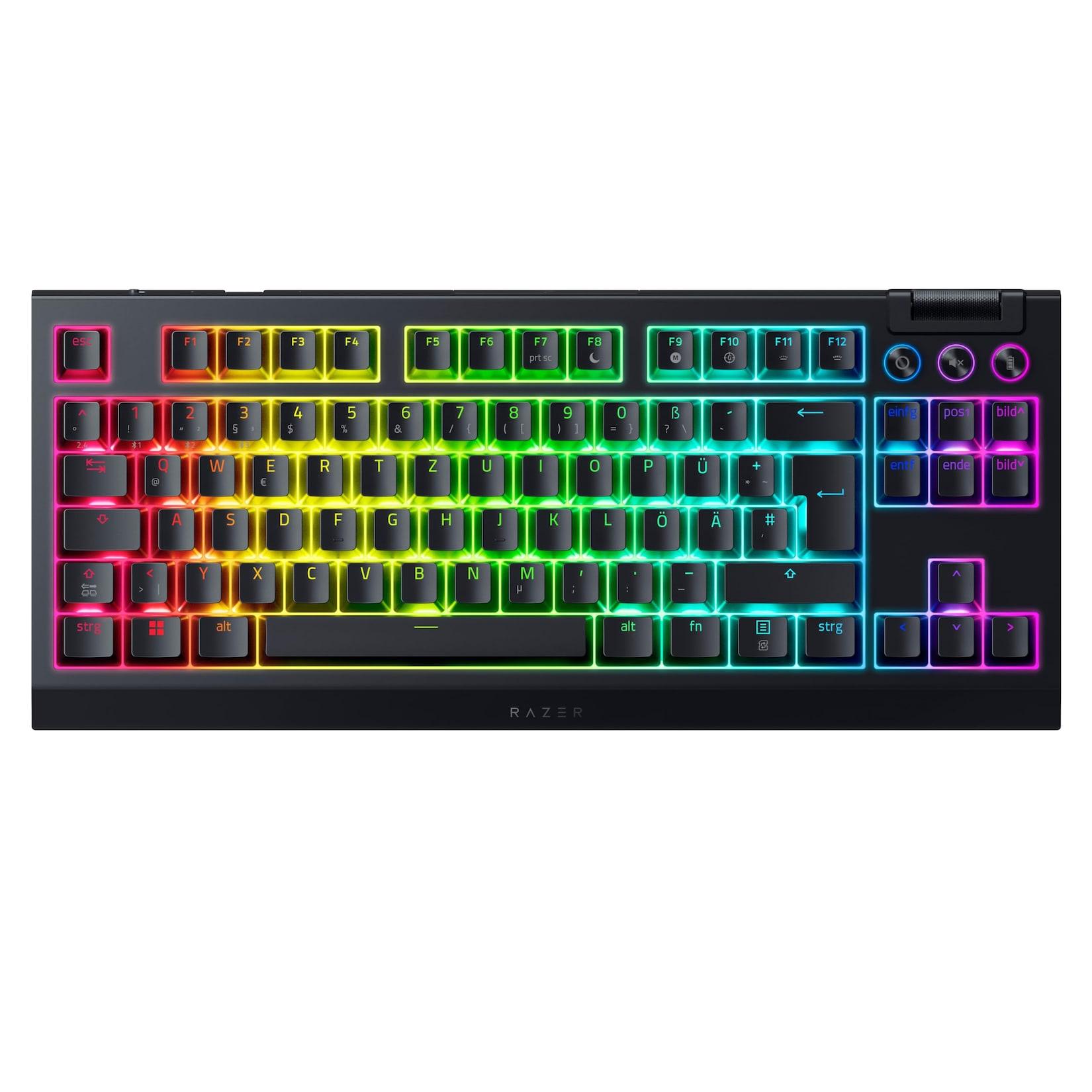 RAZER BlackWidow V4 Tenkeyless HyperSpeed - Schwarz Gaming-Tastatur (Razer Snap Tap, Orange Tactile Mechanical Switch, DE-Layout)