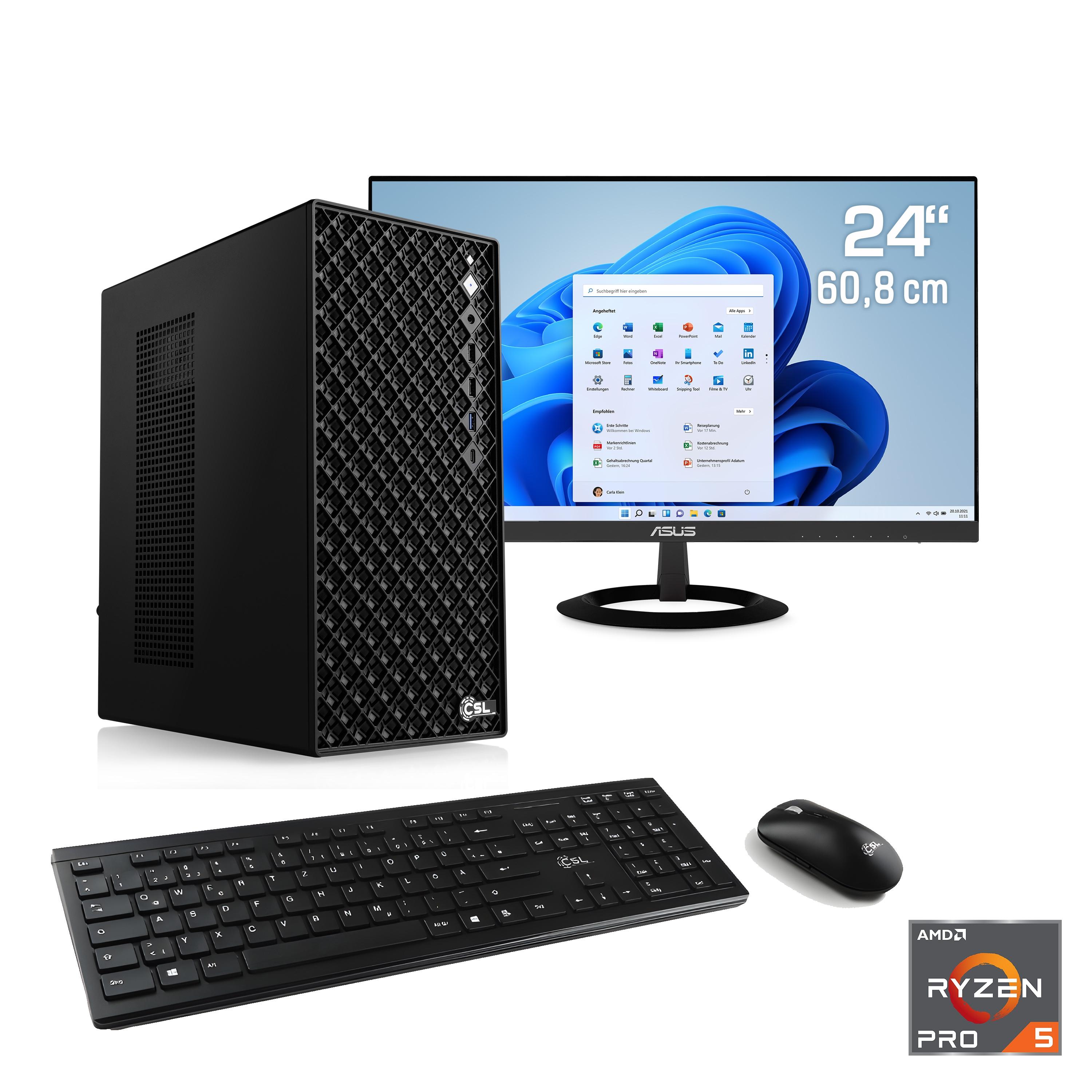 CSL PC-Komplettsystem "Mystic V24570", Energieeffizienz: D (A-G), schwarz, Microsoft Windows 11 Home (64 Bit), 16 GB RAM 500 GB SSD, Computer_Komplettsysteme