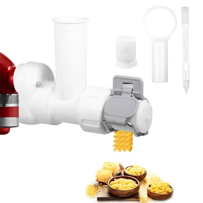 6-in-1 Gourmet Pasta Press Standmixer-Aufsatz Home Noodle Tool mit 6 verschiedenen Formen Nudelpresse-Auslass für Kitchenaid