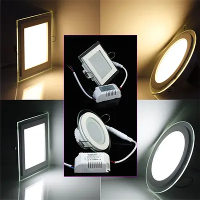 Kostenloser Versand 18W Runde/Quadratische Glas LED Downlight Einbau LED Panel Licht Spot Decke Unten Licht AC110V 220V Warm/Kalt Weiß