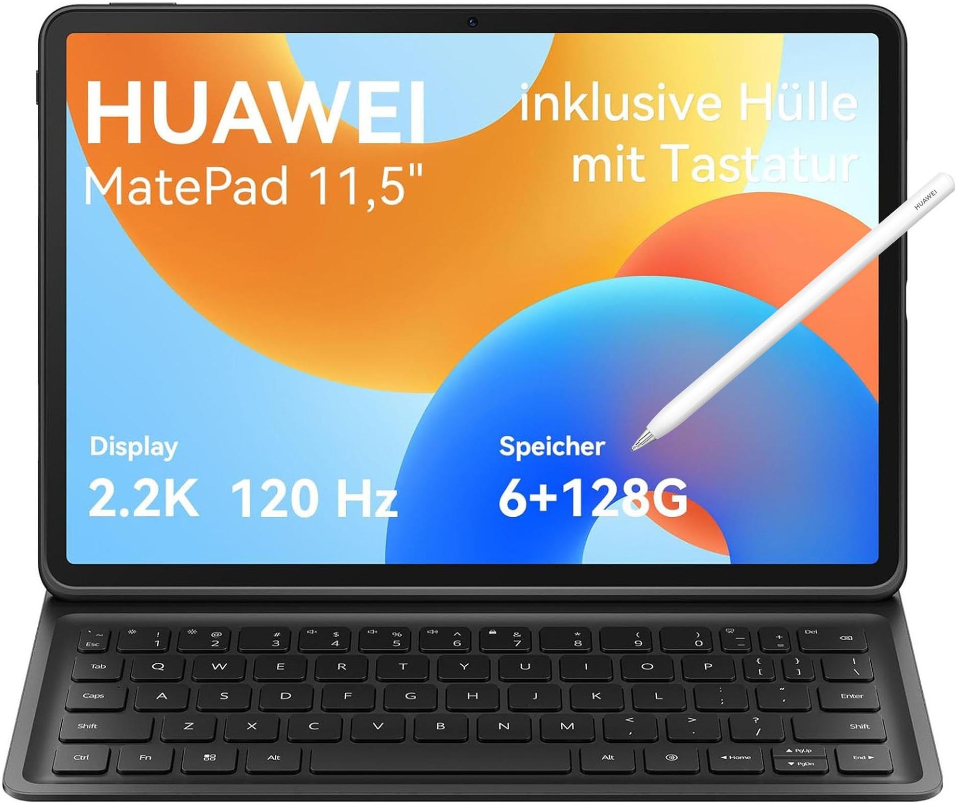HUAWEI Tablet "MatePad 11.5" 2024 6+128GB", Energieeffizienz: G (A-G), grau, 128 GB, ohne eSIM, Tablets_EBookReader, Lautstärkeregler