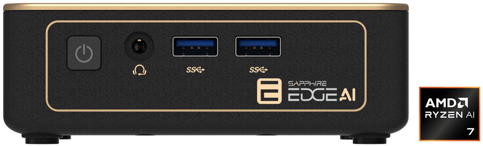 SAPPHIRE Barebone-PC "EDGE AI 350", schwarz, gold, ohne Betriebssystem, Desktop-PCs