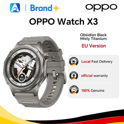 EU-Version OPPO Watch X3 Smartwatch mit Wear OS by Google, 16 Tage Akkulaufzeit, SpO2-Blutsauerstoffmessung, IP69, Google Wallet