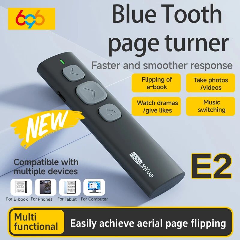 696 Bluetooth Page Turner Kamera/Musiksteuerung Stift Paging Gerät E-Book Reader Swipe Short Video Fernbedienung Unterstützt IOS Android