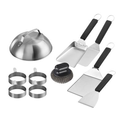 Grillbesteck-Set ENDERS "Plancha-Set", silber (silberfarben), Edelstahl, Grillbesteck-Sets, 10-teilig, aus Edelstahl