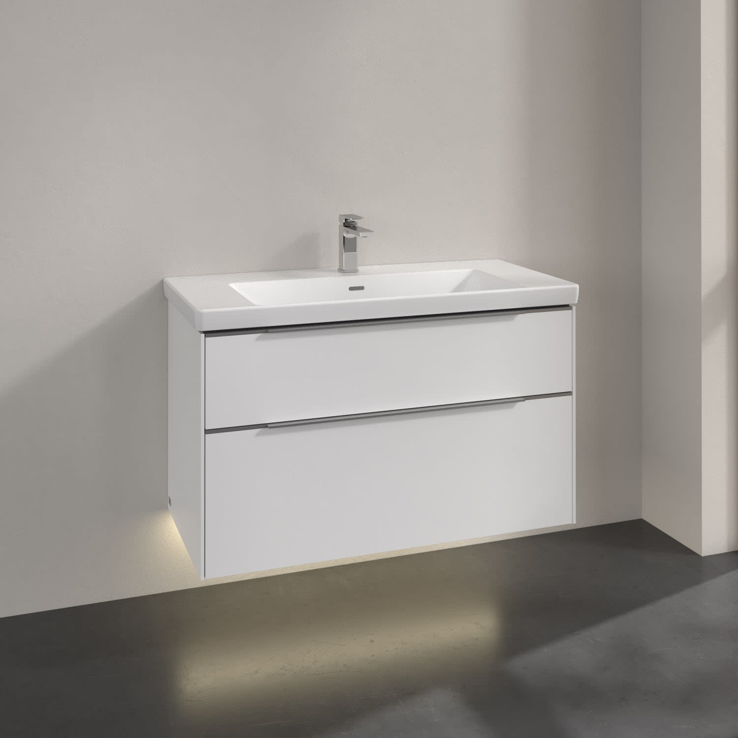 Villeroy & Boch Subway 3.0 Waschtischunterschrank 97,3 cm, 2 Auszüge, mit LED-Beleuchtung