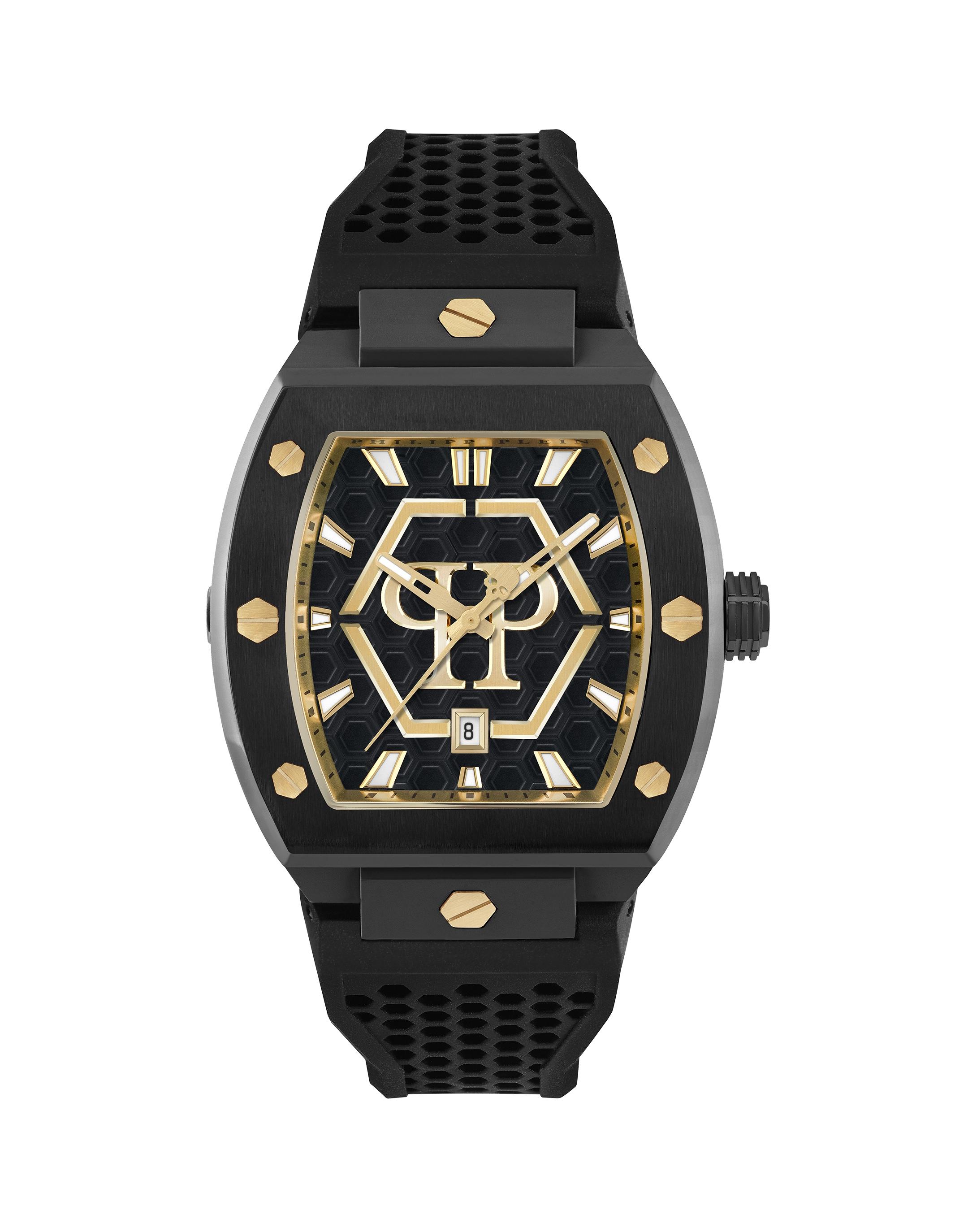 Luxusuhr PHILIPP PLEIN "Hexagon", 1602, gold, schwarz, Armbanduhren, Herren