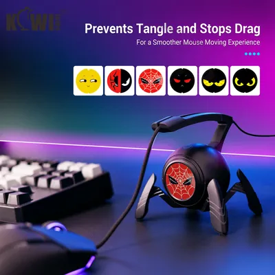 Mauskabelhalter Gaming Maus Bungee Kabel Clip Draht Organizer Flexibel für Esports Gaming Maus Kabelwickler Anti-Rutsch-Füße