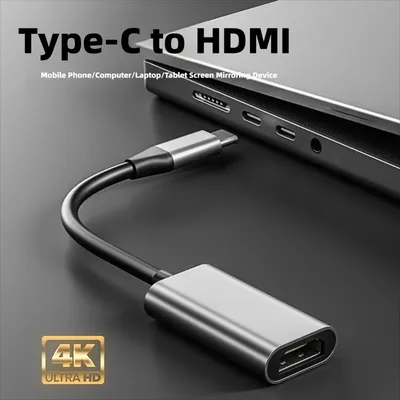 Typ-C zu HDMI-kompatibles Kabel USB-C zu HDTV Konverter HD 4K USB 3.1 HDTV Kabeladapter für MacBook Chromebook Samsung Xiaomi