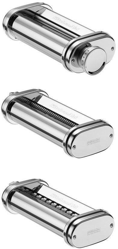 KITCHENAID Nudelvorsatz "5KSMPRA, 3 tlg.", silber (edelstahlfarben), B:9,7cm H:5,6cm T:24,6cm, Küchenmaschinen-Aufsätze