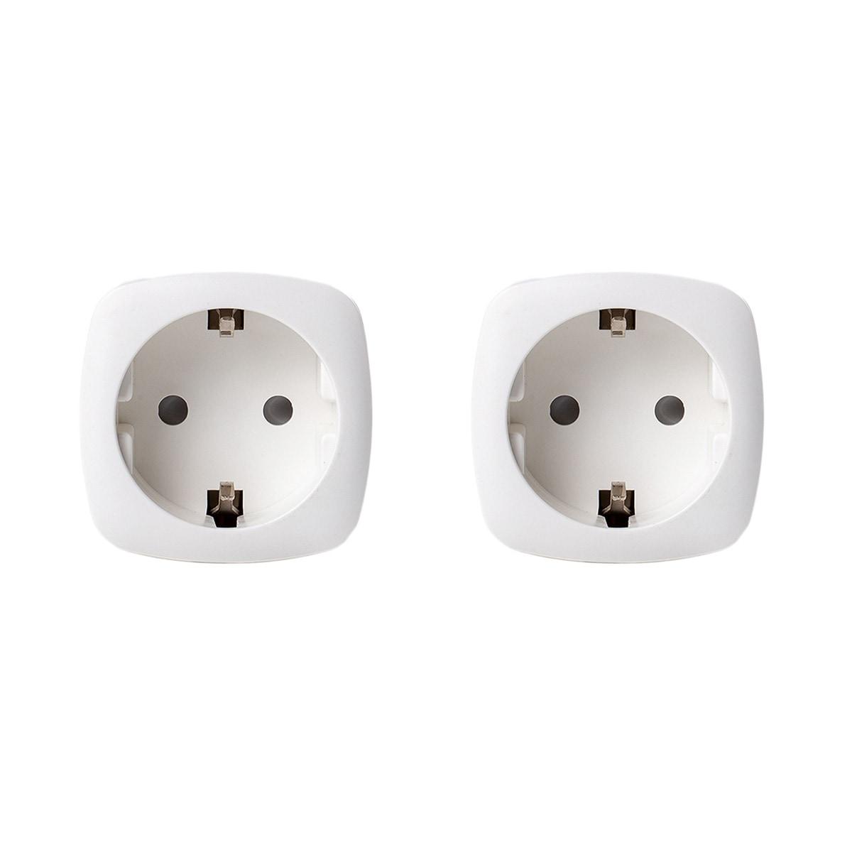 HYRICAN Steckdose "Hyrican 2er Pack Smart WIFI Steckdose, 16A, Alexa/ Google kompatibel", weiß, B:5,3cm H:7,8cm T:5,3cm, Steckdosen, 2er Pack