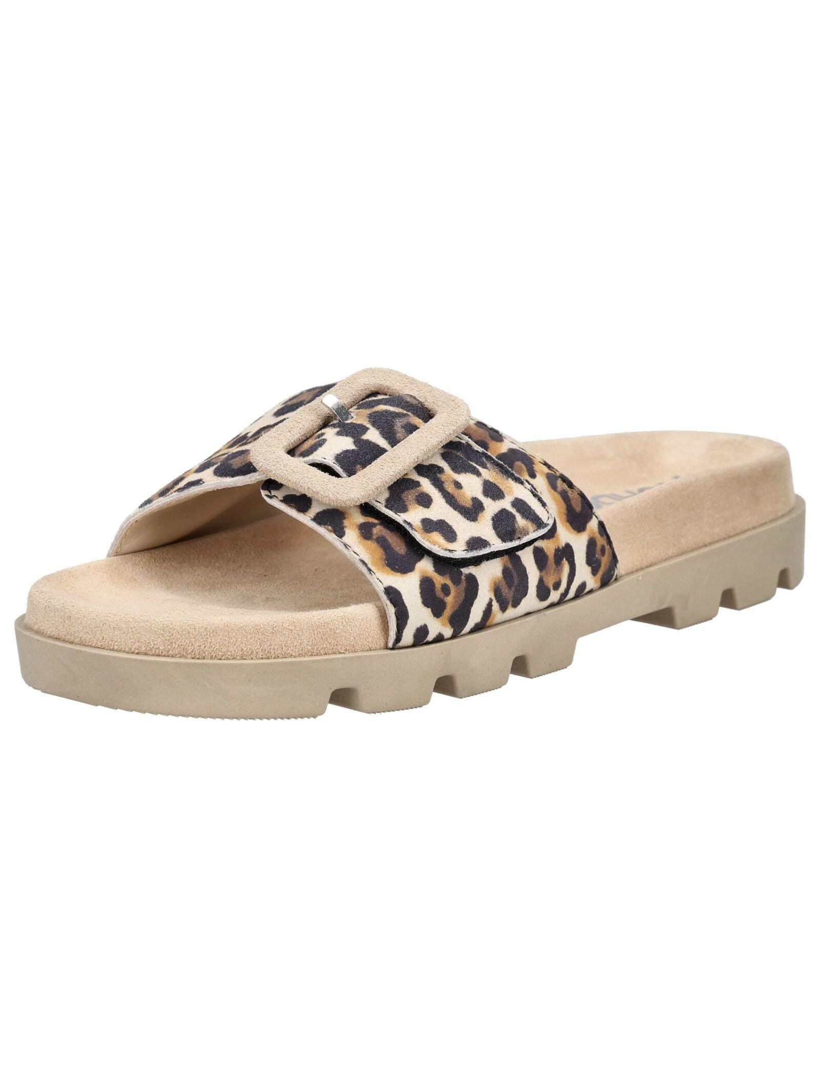 Pantolette ROHDE "Rohde Pantoletten Veloursleder", Damen, Gr. 37, leinen, Veloursleder, Schuhe Pantolette