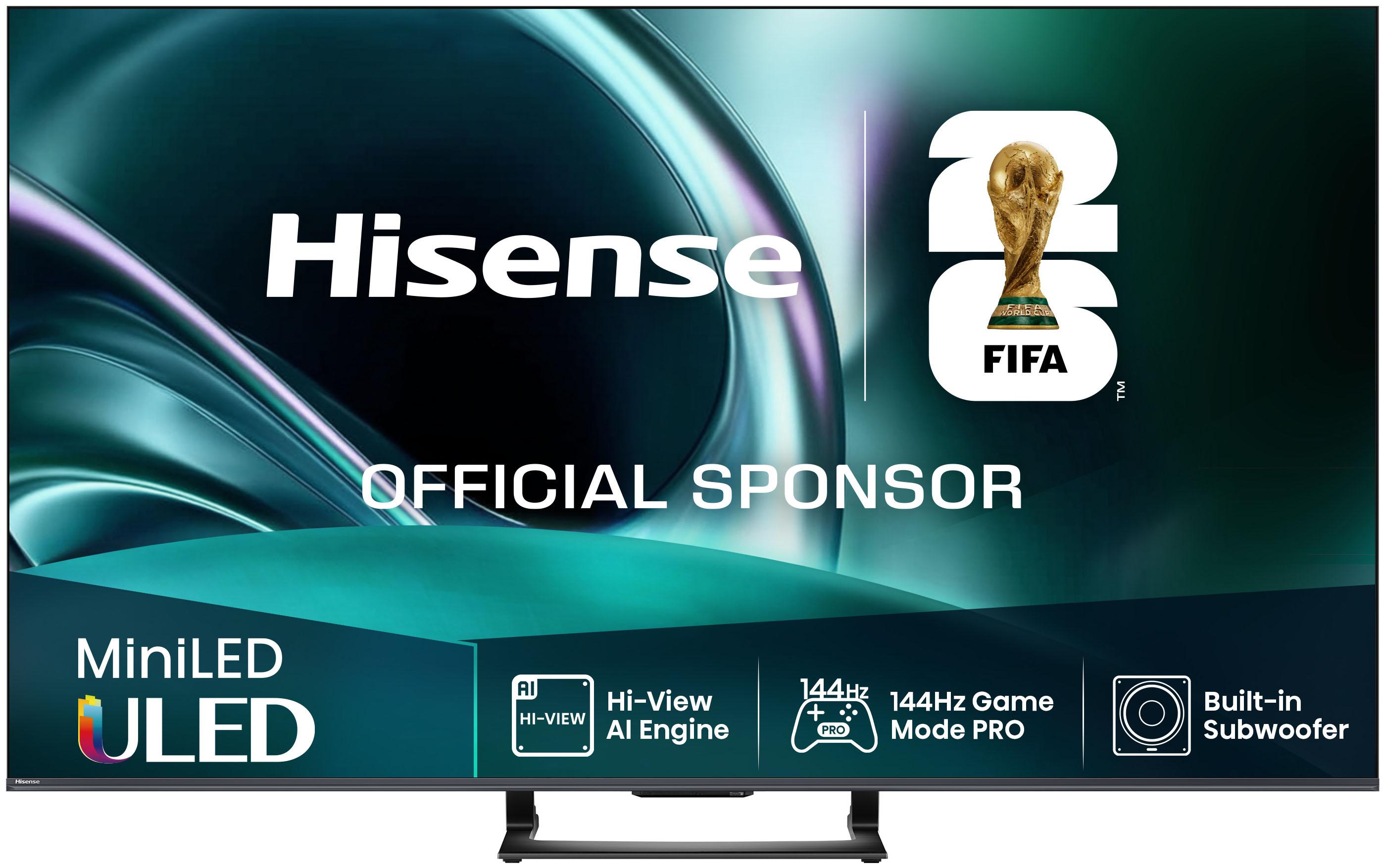 HISENSE QLED Mini LED-Fernseher "65U7Q", Energieeffizienz: E (A-G), transparent (schwarz), 65, Fernseher, 4K UHD Mini LED, Topseller