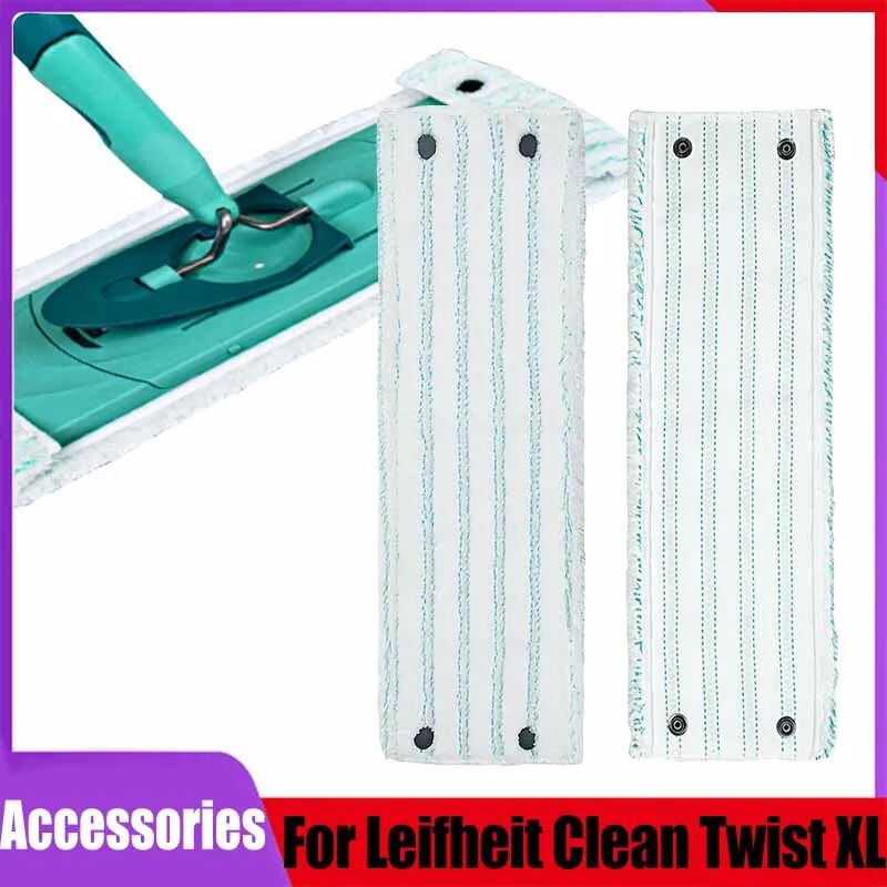 NONE Ersetzen Sie den Mopp-Ersatzkopf für Leifheit Clean Twist XL MicroDuo Trocken- und Nassreinigungspad, Heim-Bodenreinigungszubehör, 48,5 x 14 cm