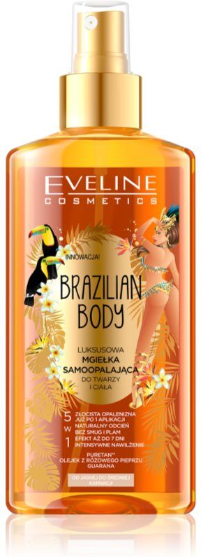 Eveline Cosmetics Brazilian Body Selbstbräunendes Bronzing-Spray für ein natürliches Aussehen 150 ml