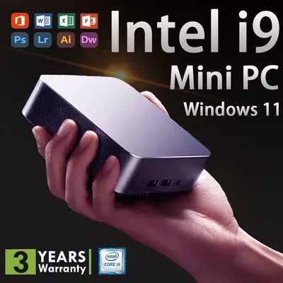 Tragbarer Intel i9-10980HK Mini-PC Windows 11 Pro 16/32GB RAM 1TB SSD PC Gamer Computer WIFI 6 BT5.2 4K HD Mini Gaming PC Desktop