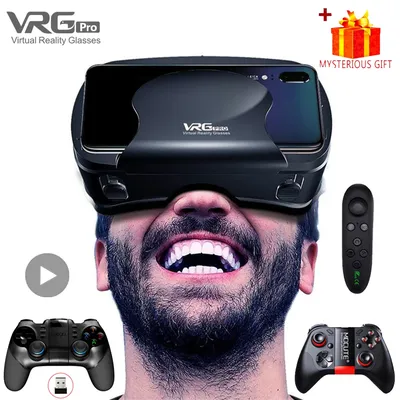 VRG Pro VR Brille Virtual Reality Headset Geräte Viar 3D Helm Brille Linsen Smart Für Smartphone Handy Spiel Mobile Set