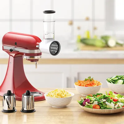 Gvode Slicer Shredder-Aufsatz für KitchenAid Standmixer, leicht zu reinigen, spülmaschinenfest, Gemüse-Käse-Reibe, Salatbereiter