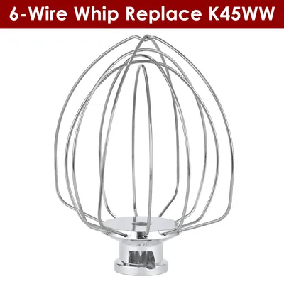 K45WW Stahldrahtpeitsche für KitchenAid Artisan Series Mikser mit kippbarem Kopf, 4,5 und 5 Quart Schüssel, 6-Draht-Schneebesen