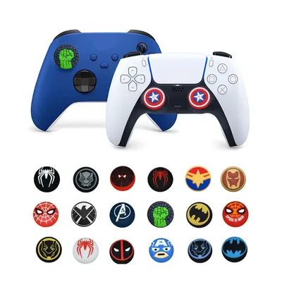 1 paar Disney SpiderMan Deadpool Thumb Grip Cap Abdeckung Playstation PS5 PS4 Xbox Serie Cartoon Gaming Controller Zubehör Geschenk