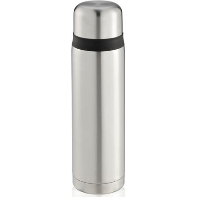 Isolierflasche LEIFHEIT "Coco", silber (silberfarben, schwarz), 1.000ml, Edelstahl, Trinkflaschen, Isolierflasche