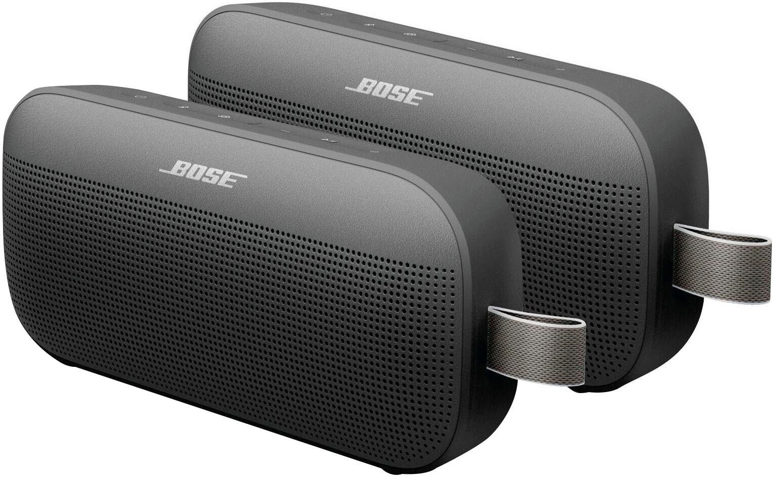 BOSE Bluetooth-Lautsprecher "Soundlink Flex (2nd Gen) - 2er Set", schwarz, B:20,1cm H:5,2cm T:9cm, Lautsprecher