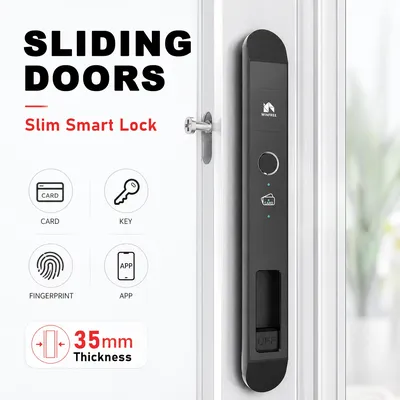 WINFREE Smart Key Pad Fingerabdruck-Schiebetür Tuya Bluetooth Smart Lock Funktioniert mit Google Home oder Alexa Smart Home