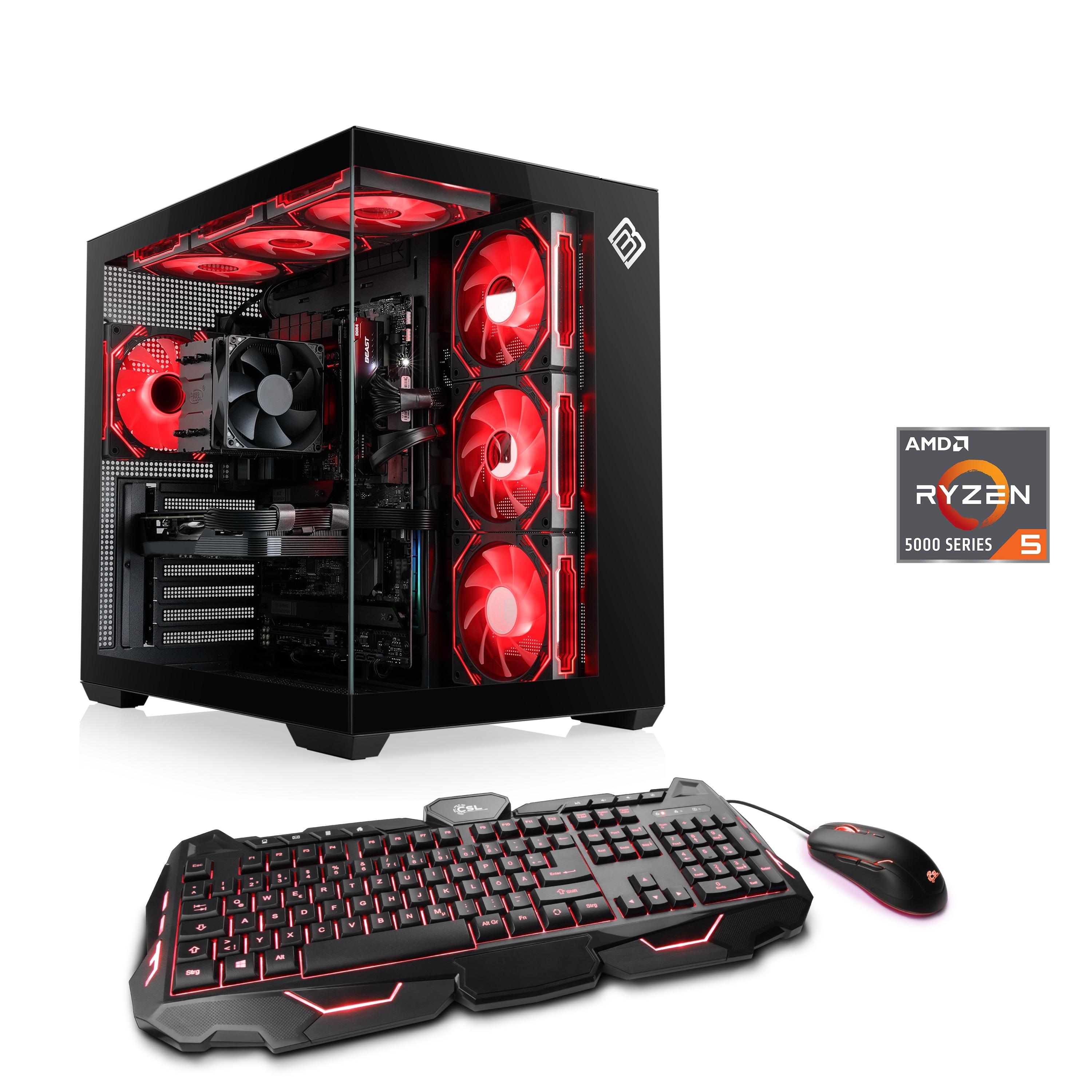 CSL PC "Vitrum Advanced V24469", schwarz, Microsoft Windows 11 Home (64 Bit), 16 GB RAM 500 GB SSD, Desktop-PCs, PC