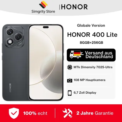 Globale Version HONOR 400 Lite Smartphones 5g android 15 MediaTek Dimensity 7025-Ultra 108MP Kamera 6,7 Zoll AMOLED Display