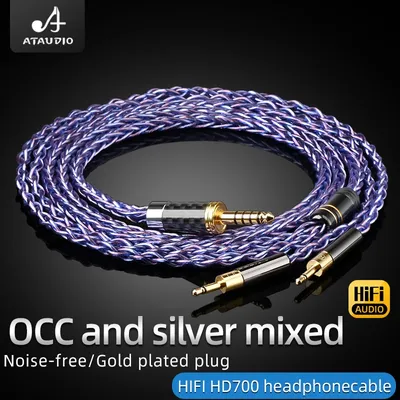 ATAUDIO HD700 Kopfhörer 3,5 XLR 4,4 mm symmetrisch auf Dual 2,5 mm Klinke Kopfhörer HiFi-Kabel für Sennheiser HD700 NW ZX300a