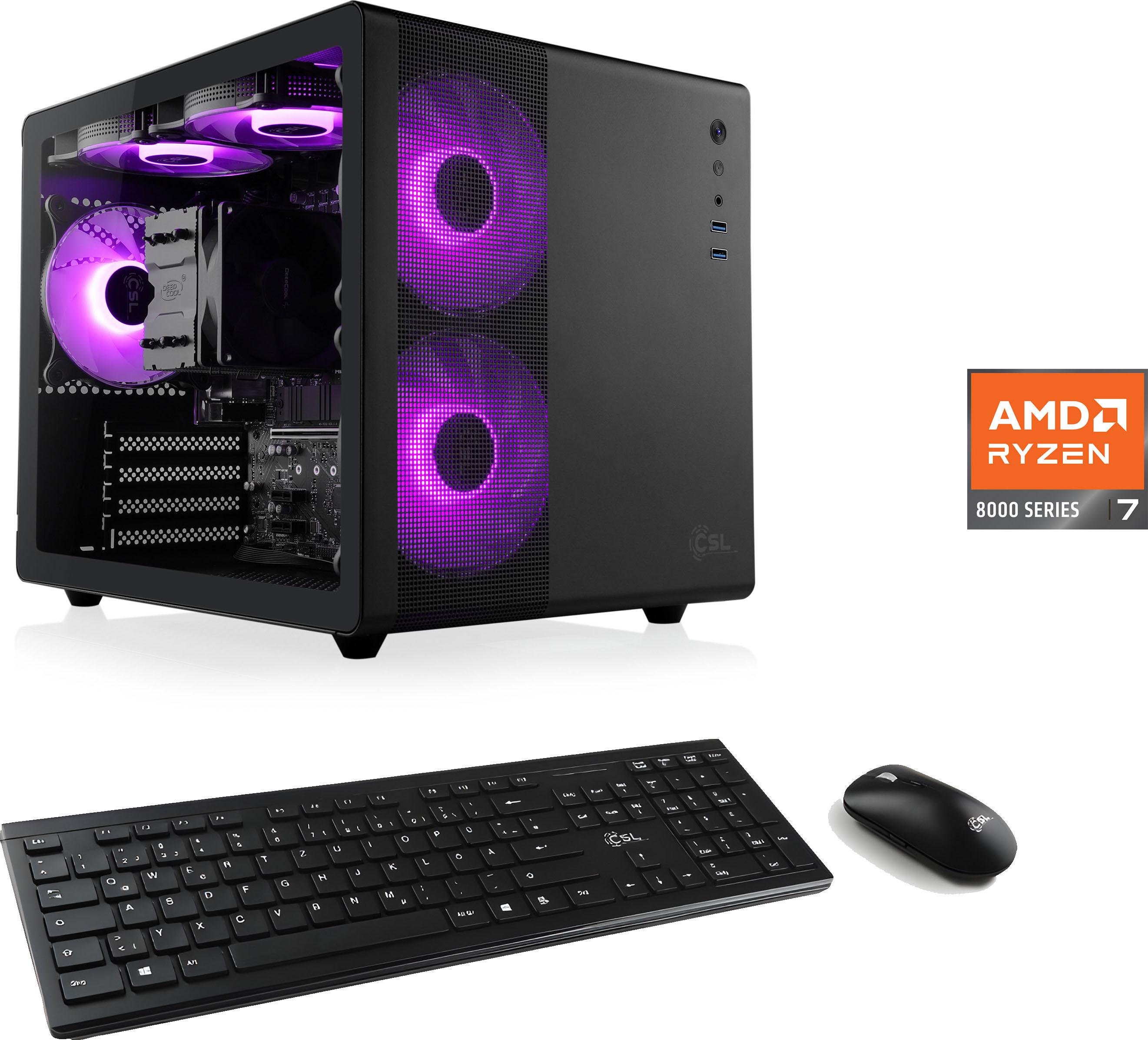 CSL PC "Cube V24227", schwarz, Microsoft Windows 11 Home (64 Bit), 16 GB RAM 500 GB SSD, Desktop-PCs, PC
