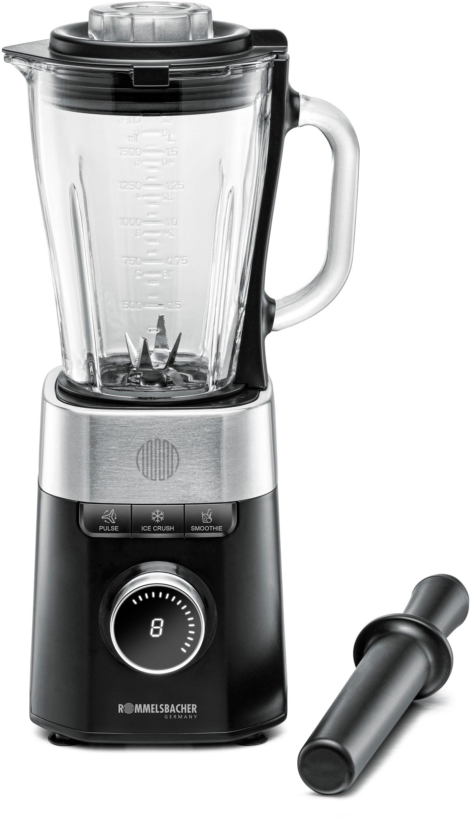 ROMMELSBACHER Standmixer "MX 1260", glas, edelstahl, schwarz, B:19cm H:43,5cm T:17cm, Zerkleinerer