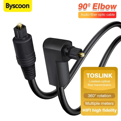 90 ° Ellenbogen Digital Optical Audio Toslink Kabel HIFI 5.1 SPDIF Koaxialkabel 360° ° Drehbar für Verstärker-TV PS4/XBOX Soundbar