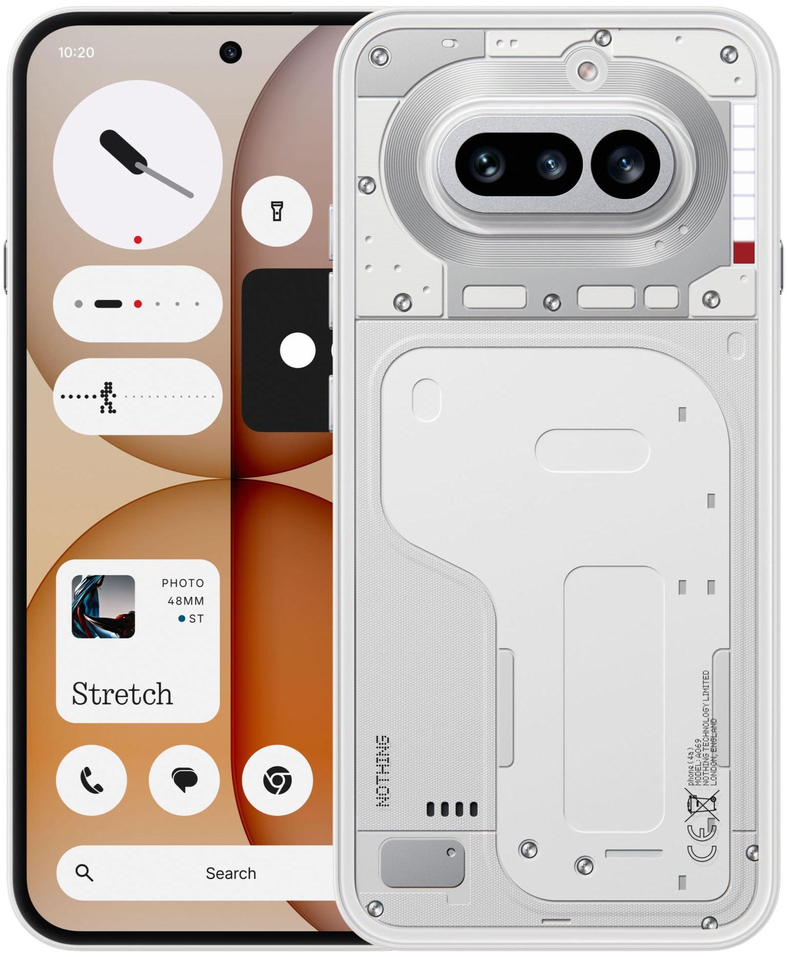 NOTHING Smartphone "Phone (4a)", Energieeffizienz: B (A-G), weiß, 256 GB, Mobiltelefone