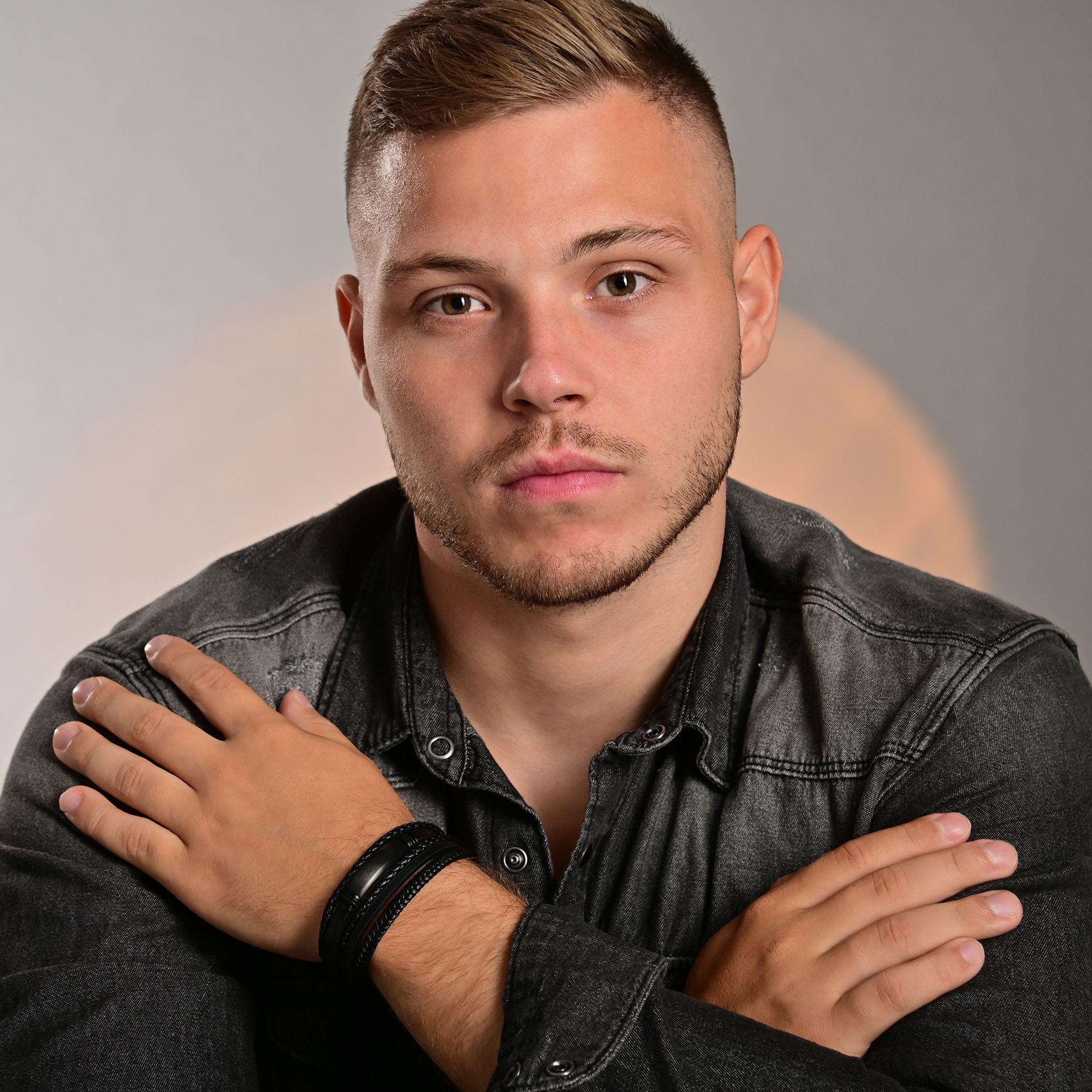 Armband ADELIA´S "Herren Armband – Lederarmband aus Leder 19 cm", schwarz, Armbänder, Herren, 19cm, Leder, Armband, Eine schöne Geschenkidee für jeden Anlass