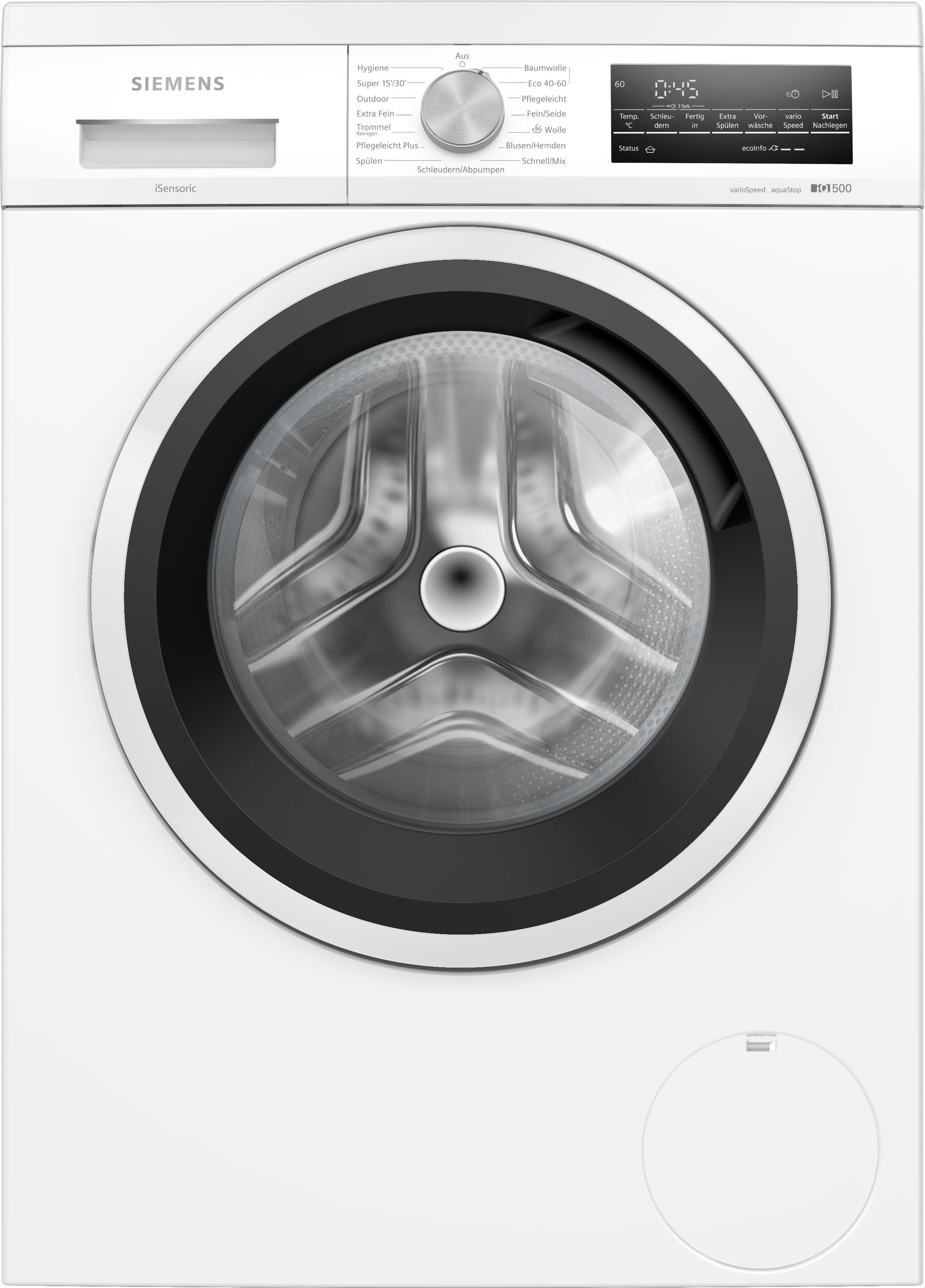 SIEMENS Waschmaschine "WU14UT42", Energieeffizienz: A (A-G), weiß, B:59,8cm H:84,5cm T:59,9cm, Waschmaschinen, Unterbaufähig, Outdoor-Programm, aquaStop, Kurzprogramme, Topseller