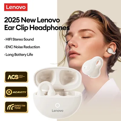 Original Lenovo LP25 OWS Drahtlose Bluetooth 5,4 Ohr Clip Kopfhörer Lange Batterie Lebensdauer Gaming Headset HIFI Sound Ohrhörer Mit Mikrofon