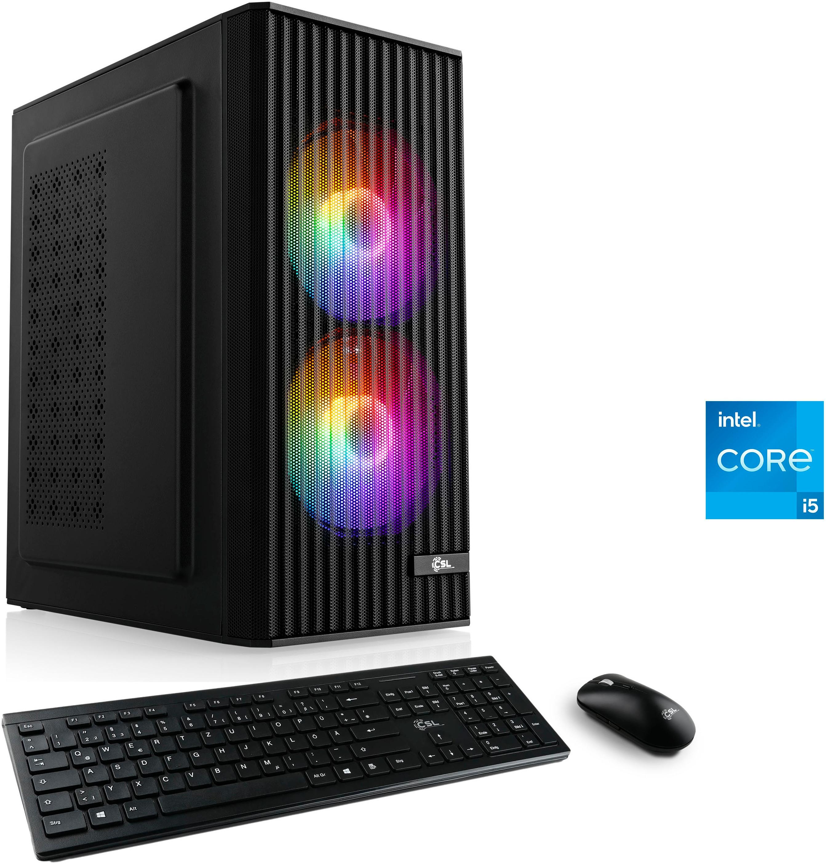 CSL PC "Spectrum V25123W", schwarz, Microsoft Windows 11 Home (64 Bit), 16 GB RAM 1.000 GB SSD, Desktop-PCs, PC