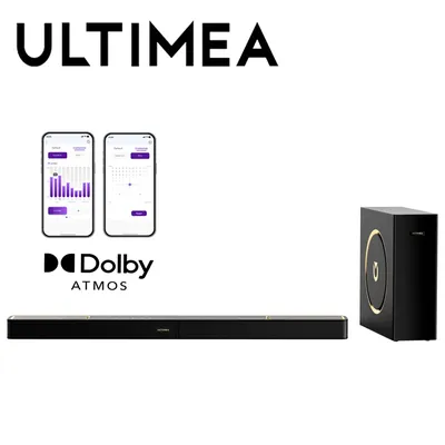 ULTIMEA Skywave F30 Soundbar 3.1.2ch 300 W Dolby Atmos Soundbar, mit 5,25'' kabelgebundenem Subwoofer, Heimkino für TV, APP-Steuerung