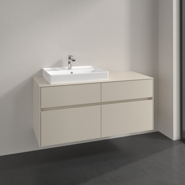 Villeroy und Boch Collaro Waschtischunterschrank C08200VN 120x54,8x50cm, Waschtisch links, cashmere grey