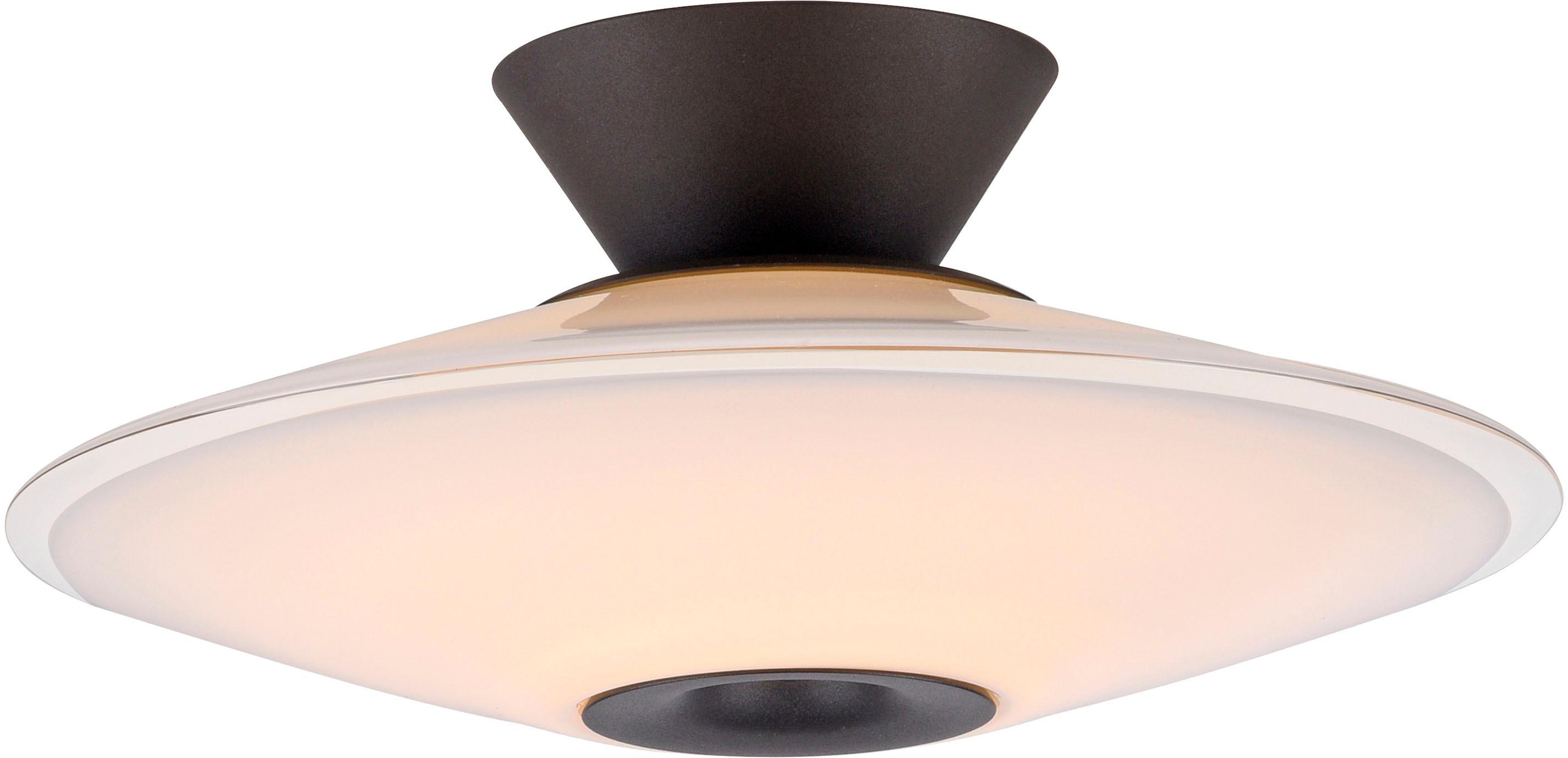 PAUL NEUHAUS LED Deckenleuchte "ELIPSA", schwarz, 1, Ø 35cm H: 14,8cm, 1 Stk., Leuchten, Dimmfähig über separaten Tronicdimmer, Opalglas, LED Deckenleuchte
