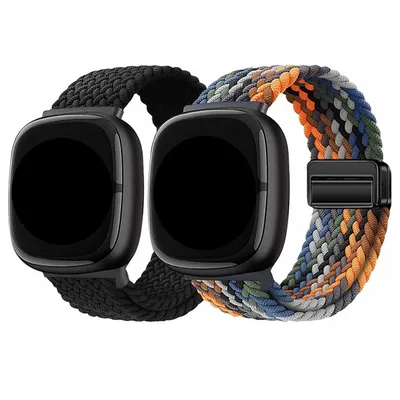 Geflochtenes Band für Fitbit Versa 4-Bänder, Magnetverschluss, Ersatzarmbänder für Fitbit Versa 2/3/SE/Lite/Sense/Sense 2 Uhrenarmband
