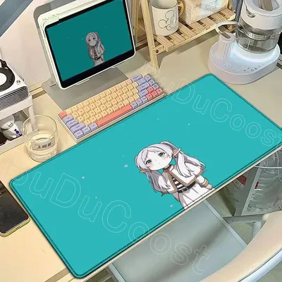 Neue hübsche Tapete Sousou No Frieren Beyond Journey End Mousepad Tastatur Teppich Kawaii Anime Mädchen Mauspad Gaming PC Schreibtisch Matte