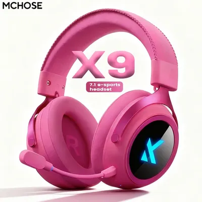 MCHOSE X9 Kabelloses Gaming-Headset 7.1 Surround Sound Noise Cancelling Mic Niedrige 15 ms Latenz FPS-Spiele E-Sport-Kopfhörer