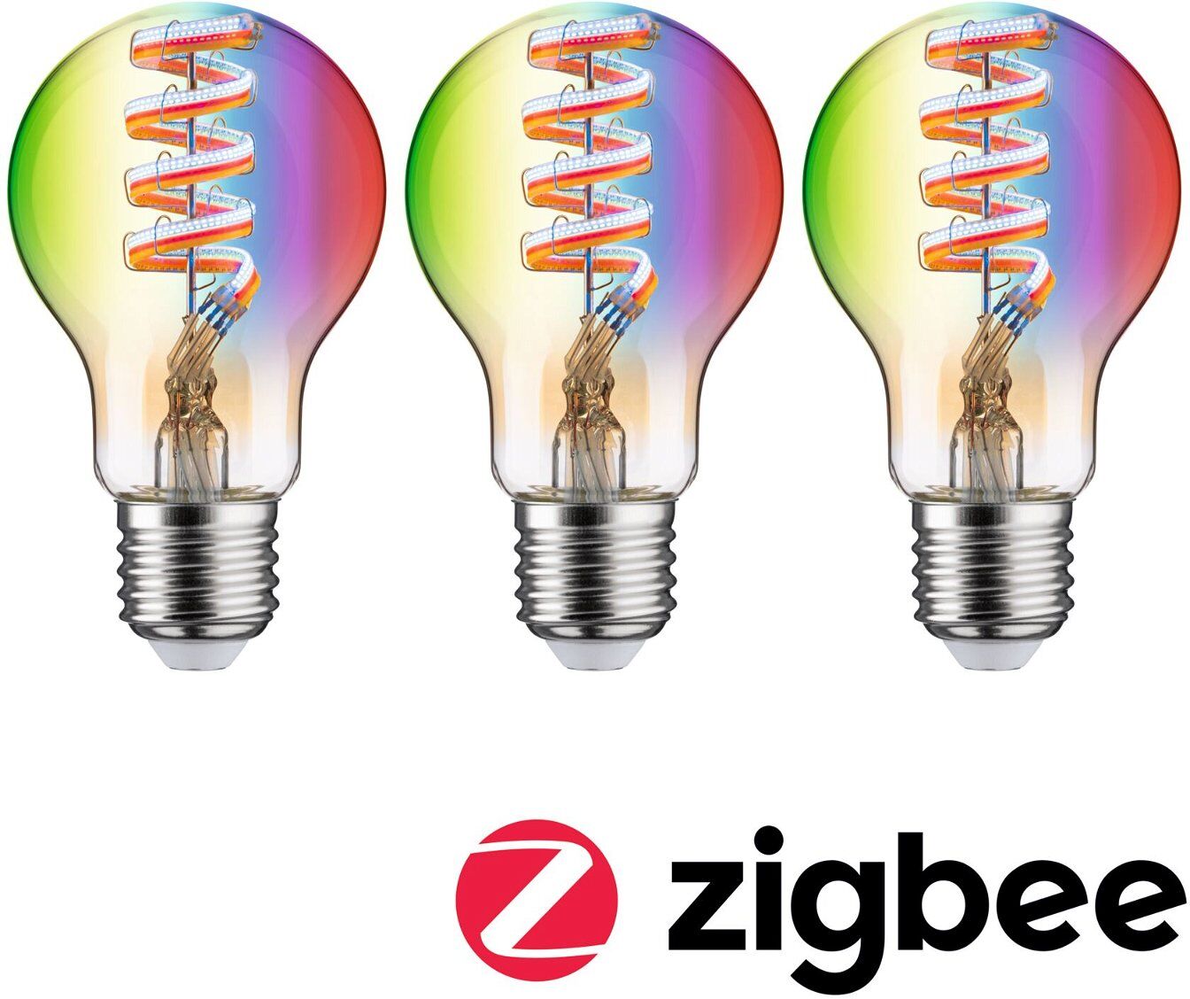 PAULMANN LED-Leuchtmittel "Smart Filament 3er-Pack AGL 470lm 2200K-6500K gold 230V", Energieeffizienz: G (A-G), gold (goldfarben), L:11cm Ø:6cm, Leuchtmittel