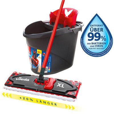 Bodenwischer-Set VILEDA "Ultramax XL Universal Komplettbox", schwarz, B:45cm H:29,5cm L:28,5cm, Kunststoff, Reinigungs-Sets, 20 % längere Wischerplatte für eine schnellere Reinigung