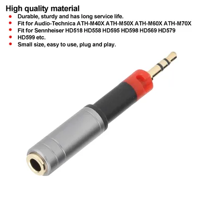 2,5 mm auf 3,5 mm Kopfhörer-Audio-Adapter-Konverter, passend für Audio-Technica ATH-M70X M40X M50X M60X Kopfhörer-Adapter, Audio-Adapter